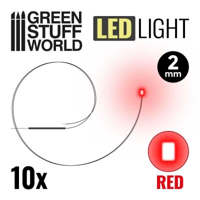 LED LIGHTS 2mm - RED ( 10 PCS ) - GREEN STUFF 1385